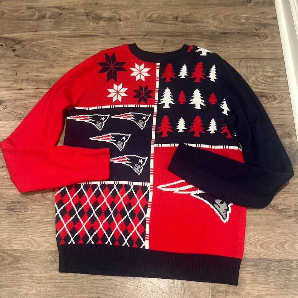 NFL New England Patriots Ugly Christmas Sweater Team Apparel large